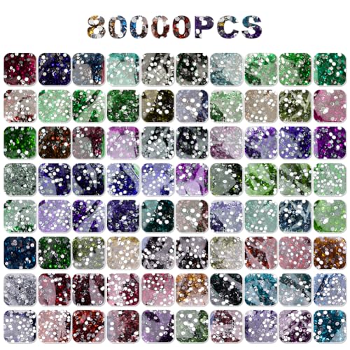 Gohytal Diamond Painting Steine, 80000 Stück Runder Steine Glitzer Zubehör Diamanten Deko Strasssteine für Diamond Painting Nägel Edelsteine Kunsthandwerk Ornamente Textilien DIY Gohytal Diamond Painting Steine, 80000 Stück Runder Steine Glitzer Zubehör Diamanten Deko Strasssteine für Diamond Painting Nägel Edelsteine Kunsthandwerk Ornamente Textilien DIY von Gohytal
