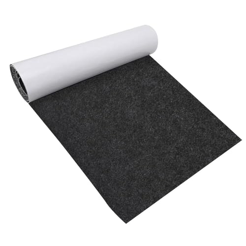 Gohytal Filz Selbstklebend Schwarz 1mm, 20X150CM Klebefilz Selbstklebend Meterware, Selbstklebend Filzstoff, Selbstklebendes Filzmatte Selbstklebender 1mm für Basteleien Stühle Möbel Bodenschutz von Gohytal