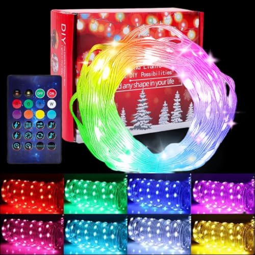 Lichterkette mit Farbwechsel, 10M Streifen RGB LED Band Lichterkette innen IP65 Wetterfest Zimmer Deko Außen APP Dimmable Led Lichtband Music für Zimmer Party Garten Hochzeit Karneval von Gohytal