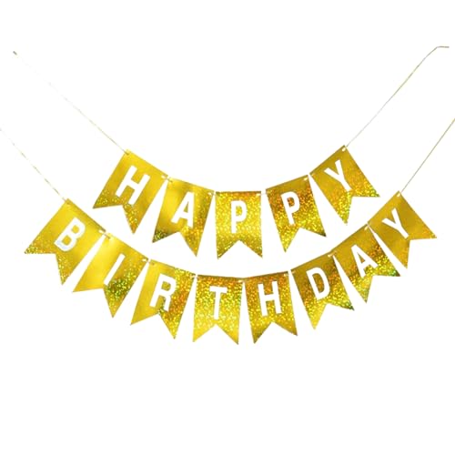 Goiern® Happy Birthday Girlande, Gold Geburtstagsdeko, Banner - Perfekte Geburtstagsfeier Dekoration von Goiern
