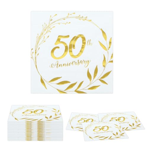 Goiern 16 Stück Servietten Goldene Hochzeit, 50. Goldene Hochzeit, Geburtstag Papierservietten, Servietten für Jahrestag Geburtstag Goiern 16 Stück Servietten Goldene Hochzeit, 50. Goldene Hochzeit, Geburtstag Papierservietten, Servietten für Jahrestag Geburtstag von Goiern