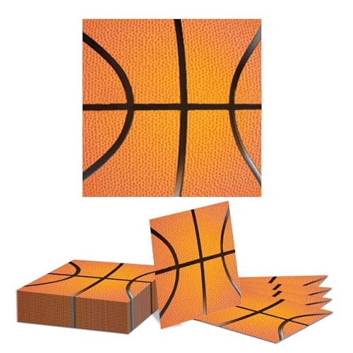 Goiern 20 Stück Basketball Servietten 13 x 13 Zoll Basketball Papier Servietten Basketball Muster Servietten für Basketball Party Dekorationen, Sport Party Zubehör Goiern 20 Stück Basketball Servietten 13 x 13 Zoll Basketball Papier Servietten Basketball Muster Servietten für Basketball Party Dekorationen, Sport Party Zubehör von Goiern
