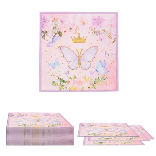 Goiern 20 Stück Rosa Servietten Schmetterling Blume, Papierservietten Kindergeburtstag mit Schmetterling Bunt Blumen Servietten Geburtstag für Mädchengeburtstag Party Tischdeko Goiern 20 Stück Rosa Servietten Schmetterling Blume, Papierservietten Kindergeburtstag mit Schmetterling Bunt Blumen Servietten Geburtstag für Mädchengeburtstag Party Tischdeko von Goiern