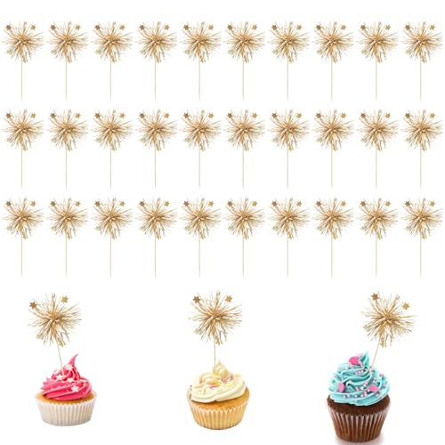 Goiern 30 Stück Feuerwerk Cupcake Toppers, Happy Birthday Tortendeko Geburtstag Tortendeko Glitzerndes Lametta Cocktailspieße für Partyzubehör zum Valentinstag Goiern 30 Stück Feuerwerk Cupcake Toppers, Happy Birthday Tortendeko Geburtstag Tortendeko Glitzerndes Lametta Cocktailspieße für Partyzubehör zum Valentinstag von Goiern