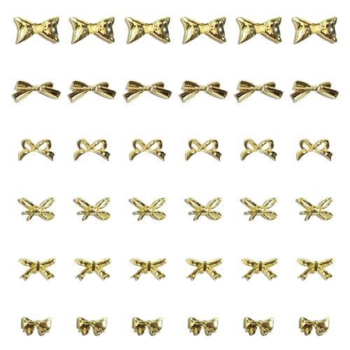 Goiern 60 Stück Bogen-Nagel-Charms, 3D-Metall, süße DIY-Nagelkunst-Abziehbilder, Gold,3D Nagel Charms, Herz Bowknot Perlen Nagelschmuck Goiern 60 Stück Bogen-Nagel-Charms, 3D-Metall, süße DIY-Nagelkunst-Abziehbilder, Gold,3D Nagel Charms, Herz Bowknot Perlen Nagelschmuck von Goiern