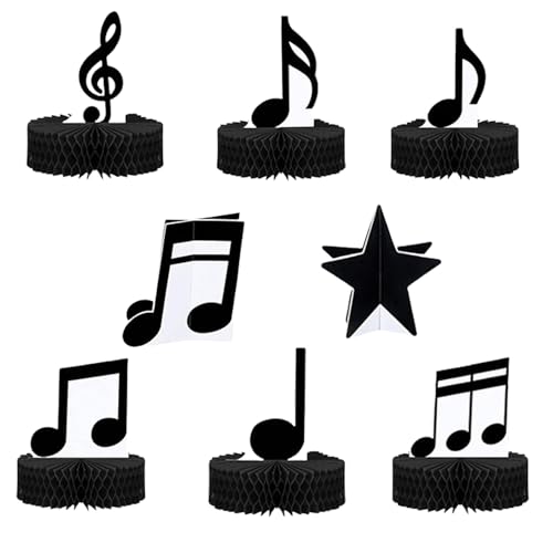 Goiern 8 Stück Musiknoten Waben Zentrumstücke Musikalische Party Dekorationen Musiknoten Silhouette Tisch Toppers für Geburtstag Baby Shower Dekoration Goiern 8 Stück Musiknoten Waben Zentrumstücke Musikalische Party Dekorationen Musiknoten Silhouette Tisch Toppers für Geburtstag Baby Shower Dekoration von Goiern