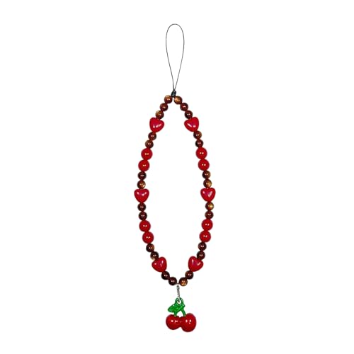 Goiern Handy Anhänger Kette,Phone Charm Universal,Kirsch Handy Lanyard Kawaii Handyband Perlen Handy Armband Anhänger Handy-Armbänder für Mädchen Frauen Goiern Handy Anhänger Kette,Phone Charm Universal,Kirsch Handy Lanyard Kawaii Handyband Perlen Handy Armband Anhänger Handy-Armbänder für Mädchen Frauen von Goiern