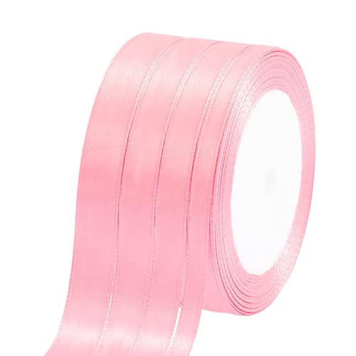 Goiern Satinband Rosa 88m Geschenkband Rosa Breit, 6/10/15/20mm Schleifenband Rosa, Geschenkband Rosa Hochzeit Stoff, Ribbon Geschenk Band für Taufe Geburtstag Deko von Goiern