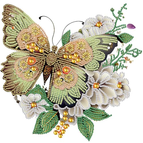 Goiern Schmetterling Diamond Painting Sticker Set für Kinder,25 * 25cm,5D Diamant Malerei Aufkleber Kit,Blumen Diamant Painting Bilder Kinder Sticker,Junge Mädchen Anfänger, von Goiern