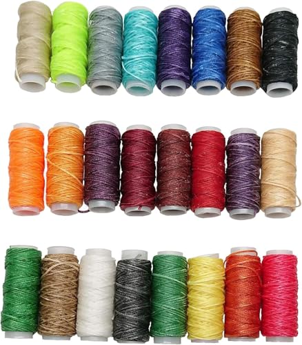 Gewachstes Garn in 72 Farben, Leder-Nähgarn, Handnähgarn zum Handnähen von Leder und Buchbinden, 13 Meter pro Farbe Gewachstes Garn in 72 Farben, Leder-Nähgarn, Handnähgarn zum Handnähen von Leder und Buchbinden, 13 Meter pro Farbe von Goiio