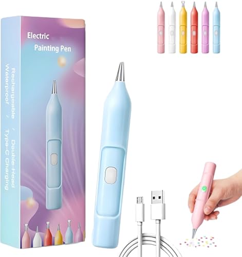 Ezypen - Elektrischer Diamant Air Painting Stift mit Vakuumtechnologie, Vakuumstift für Diamond Air Painting, mit 2 Ersatzspitze, Wiederaufladbarer IPX5 Wasserdichter Maler (Blau) von Gokame
