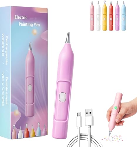 Ezypen - Elektrischer Diamant Air Painting Stift mit Vakuumtechnologie, Vakuumstift für Diamond Air Painting, mit 2 Ersatzspitze, Wiederaufladbarer IPX5 Wasserdichter Maler (Lila) von Gokame