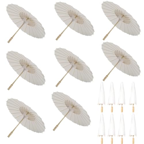Gokelomg 8 Stück Papier-Sonnenschirme für Hochzeiten, Party-Geschenke, 60 cm, Bambus-Schirme für Tischdekorationen bei Brautpartys, Foto-Requisiten von Gokelomg