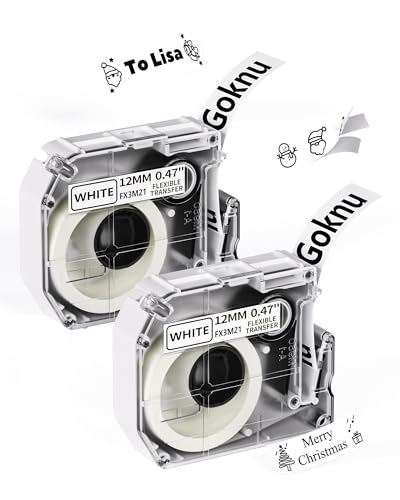 Goknu Tape Ersatz für Brother P Touch M Tape MK221 MK221sbz MK231, M960 Kabel Tape Kompatibel mit Brother PT-M95 PTM95 PT-70BM PT-65 PT-90 PT-80 PT-85 Etikettendrucker, 12mm x 2m Schwarz auf Weiß von Goknu