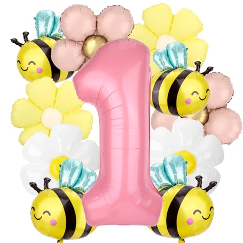 Goktvai 12stk Bienen Ballons Geburtstag 1, Süß Ballon mit der Nummer 1 in Gänseblümchen- und Hummelform für Babyparty Hochzeit Geburtstagsparty-Dekoration Goktvai 12stk Bienen Ballons Geburtstag 1, Süß Ballon mit der Nummer 1 in Gänseblümchen- und Hummelform für Babyparty Hochzeit Geburtstagsparty-Dekoration von Goktvai