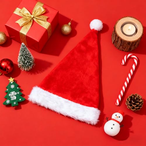 Puppen-Weihnachtsmütze, Süße Kleidung für 15 Bis 17cm Große Puppen Weihnachtsmannmütze Kostümzubehör Geeignet für Den Look Der Weihnachtsfeier-Dekoration von Goktvai