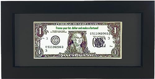 Gold Home Black First Dollar Bill Rahmen mit schwarzer Matte oder 10,2 x 22,9 cm Business-Lizenzrahmen ohne Passepartout, Echtglas, Staffelei Ständer und Wandaufhänger im Lieferumfang enthalten Gold Home Black First Dollar Bill Rahmen mit schwarzer Matte oder 10,2 x 22,9 cm Business-Lizenzrahmen ohne Passepartout, Echtglas, Staffelei Ständer und Wandaufhänger im Lieferumfang enthalten von Gold Home