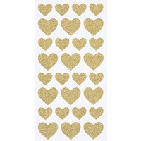 Glitzer-Sticker "Herzen" - Gold von HobbyFun