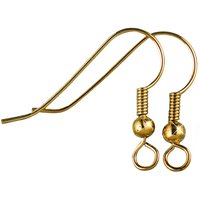 Ohrhaken mit Feder, 10 Stück - Vergoldet von Efco