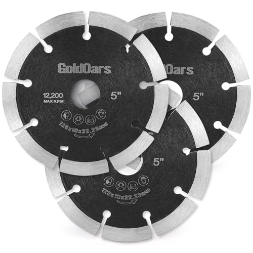 GoldOars Diamanttrennscheibe 125 mm 3er Pack Ultra Dünne Trennscheiben für Winkelschleifer geeignet für Fliesen Beton Ziegel Marmor und Granit kompatibel mit Bosch Makita DeWalt GoldOars Diamanttrennscheibe 125 mm 3er Pack Ultra Dünne Trennscheiben für Winkelschleifer geeignet für Fliesen Beton Ziegel Marmor und Granit kompatibel mit Bosch Makita DeWalt von GoldOars