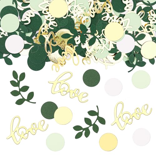 GoldRock 100 Stück Konfetti Groß Grün Gold (LOVE) von GoldRock