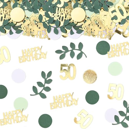 GoldRock Glitzer Konfetti 50 Geburtstag Deko Groß 2,5-5,5cm, Deko 50. Geburtstag Mann, Streudeko 50 Geburtstage Frau, Tischdeko 50 Geburtstage Mann Deko, Goldene Geburtstagsdeko 50 Jahre Frauen Männer von GoldRock