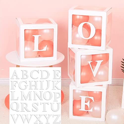 GoldRock 4 Stück Ballonbox Transparent mit 26 Buchstaben A-Z, Ballon Box Hochzeit Geburtstag,Baby Boxen Deko, Geschenkbox Baby Party Dekoration,Transparente Box Love,One,Babyshowerparty Deko Junge GoldRock 4 Stück Ballonbox Transparent mit 26 Buchstaben A-Z, Ballon Box Hochzeit Geburtstag,Baby Boxen Deko, Geschenkbox Baby Party Dekoration,Transparente Box Love,One,Babyshowerparty Deko Junge von GoldRock