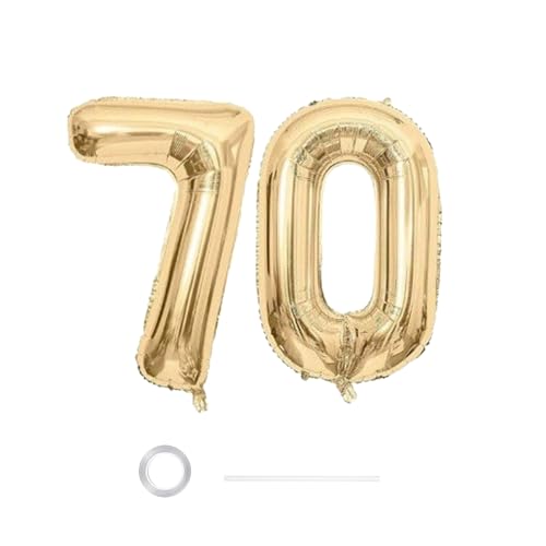 GoldRock 40" Luftballon Zahl (Helles Gold, 70) von GoldRock