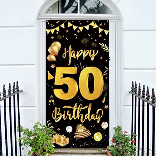 GoldRock 50. Geburtstag Deko Set - Banner, Hintergrund, Partydeko für Mann und Frau - Happy Birthday Foto Prop, Kuchen Tisch Dekoration 185x90cm GoldRock 50. Geburtstag Deko Set - Banner, Hintergrund, Partydeko für Mann und Frau - Happy Birthday Foto Prop, Kuchen Tisch Dekoration 185x90cm von GoldRock