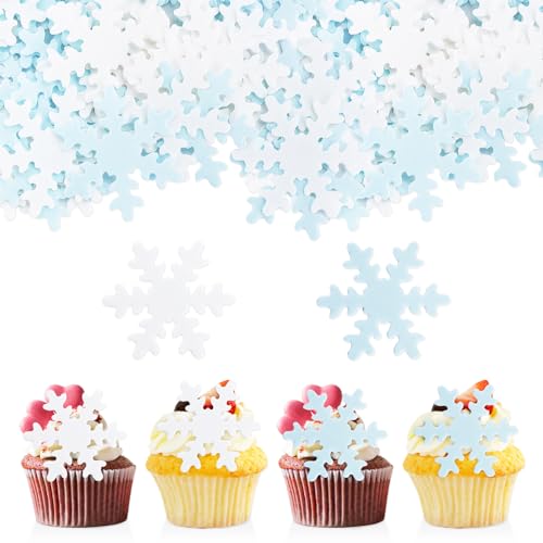 GoldRock 50 Stück Schneeflocken Esspapier - 2 Farben Snowflake Essbare Tortendeko für Frozen Kuchen, Muffin, Torte für Geburtstag, Hochzeit, Weihnachten GoldRock 50 Stück Schneeflocken Esspapier - 2 Farben Snowflake Essbare Tortendeko für Frozen Kuchen, Muffin, Torte für Geburtstag, Hochzeit, Weihnachten von GoldRock