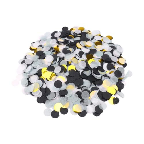 GoldRock 50g Konfetti Schwarz Gold, ca.6000 Stück Tischdeko Gold, Streudeko Hochzeit Geburtstag,Luftschlangen Schwarz Gold,Glitzer Konfetti Groß,Confetti Gold,Goldene Luftschlangen,Konfetti Bunt Deko von GoldRock