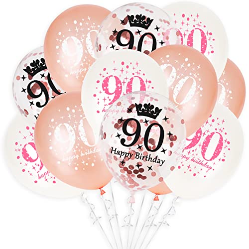 GoldRock 90 Luftballons Geburtstag Deko,15 Stück 90 Geburtstag Luftballons Frau Mann,Geschenke für Frauen Geburtstag 90 Jahre,90. Geburtstag Ballon,90. Geburtstag Dekoration,Geschenk zum 90 Geburtstag von GoldRock
