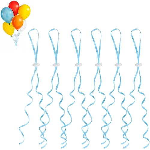GoldRock Ballonverschlüsse Helium mit Schnur für Luftballons, 50 Stück Ballonband Blau, Luftballon Verschlüsse, Luftballon Schnüre, Schnur zum Luftballon Aufhängen für Hochzeitsfeier,Geburtstag,Party von GoldRock