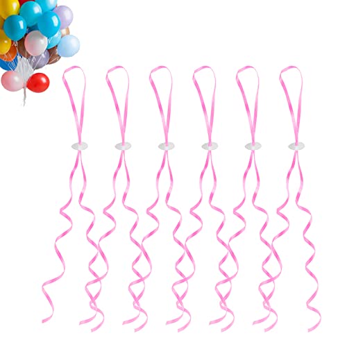 GoldRock Ballonverschlüsse Helium mit Schnur für Luftballons, 50 Stück Ballonband Rosa, Luftballon Verschlüsse, Luftballon Schnüre, Schnur zum Luftballon Aufhängen für Hochzeitsfeier,Geburtstag,Party von GoldRock