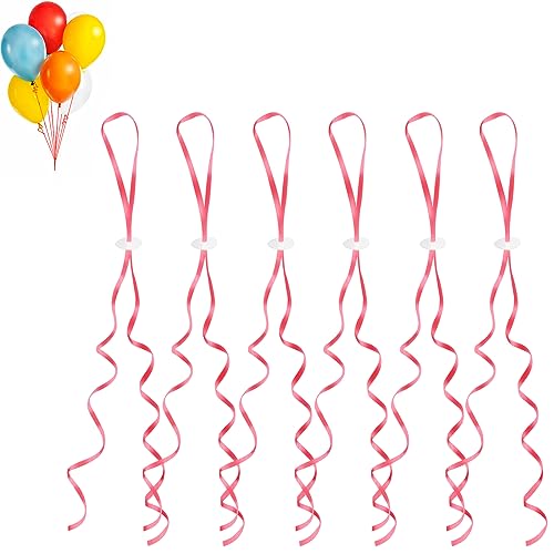 GoldRock Ballonverschlüsse Helium mit Schnur für Luftballons, 50 Stück Ballonband Rot, Luftballon Verschlüsse, Luftballon Schnüre, Schnur zum Luftballon Aufhängen für Hochzeitsfeier,Geburtstag,Party von GoldRock