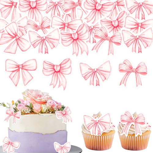 GoldRock 4 Typen Rosa Essbare Tortendeko Schleife,48 Stk Schleifen Torten Deko,Bogen Tortendeko Essbar,Esspapier Kuchen Deko Geburtstag,Bögen Muffin Kuchendeko für Hochzeit,Babyparty, Kindergeburtstag GoldRock 4 Typen Rosa Essbare Tortendeko Schleife,48 Stk Schleifen Torten Deko,Bogen Tortendeko Essbar,Esspapier Kuchen Deko Geburtstag,Bögen Muffin Kuchendeko für Hochzeit,Babyparty, Kindergeburtstag von GoldRock
