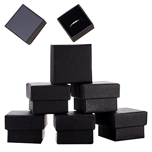 GoldRock Geschenkbox Ringbox, 6 Pack Ringschachtel, Ringschatulle, Geschenkbox mit Deckel Schwarz,Ring Schachteln,Ring Box für Wedding Hochzeit,Verlobungsring Box,Kleine Geschenkboxen,Schmuckschatulle von GoldRock