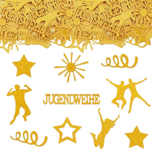 GoldRock Doppelseitiger Glitzer Jugendweihe Deko Konfetti Groß 2,2-6,5 cm, Deko Jugendweihe Junge Mädchen, 100 Stück Streudeko Tischdeko Jugendweihe Geschenke Gold, Konfirmation Jugendfeier Konfetti GoldRock Doppelseitiger Glitzer Jugendweihe Deko Konfetti Groß 2,2-6,5 cm, Deko Jugendweihe Junge Mädchen, 100 Stück Streudeko Tischdeko Jugendweihe Geschenke Gold, Konfirmation Jugendfeier Konfetti von GoldRock