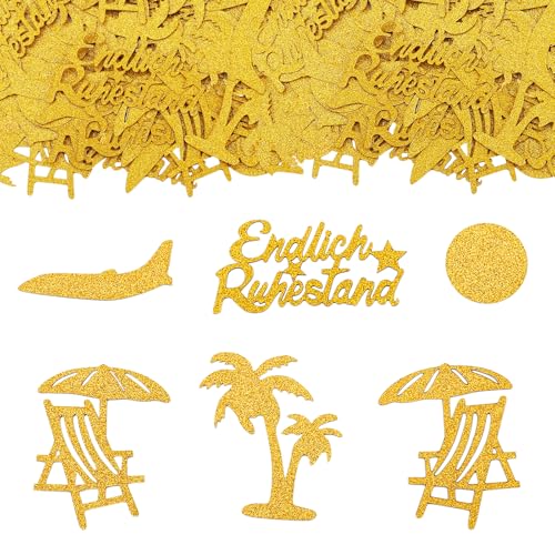 GoldRock Doppelseitiger Glitzer Konfetti Rente Deko Groß 2,5-5,5cm,100 Stk Endlich Ruhestand Deko,Streudeko Renteneintritt Geschenk Frau Männer,Abschiedsfeier Tischdeko,Rentner Party Deko für Abschied von GoldRock