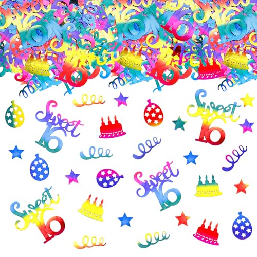 GoldRock Glitzer Konfetti 16 Geburtstag Mädchen Junge Deko Groß 1,4-5cm, 100 Stück Tischdeko 16. Geburtstag,Bunt Streudeko Geburtstag 16 Jahre,Deko 16 Geburtstag Mädchen Tisch,Sweet 16 Geburtstagsdeko GoldRock Glitzer Konfetti 16 Geburtstag Mädchen Junge Deko Groß 1,4-5cm, 100 Stück Tischdeko 16. Geburtstag,Bunt Streudeko Geburtstag 16 Jahre,Deko 16 Geburtstag Mädchen Tisch,Sweet 16 Geburtstagsdeko von GoldRock