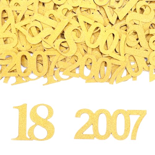 GoldRock Konfetti 18. Geburtstag Mädchen Junge Deko Groß 3-5cm, Gold, 100 Stk Tischdeko 18 Jahre 2007, Streudeko von GoldRock