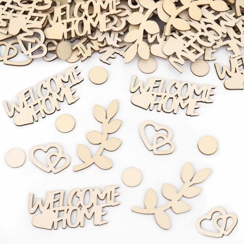 GoldRock Holz Welcome Home Konfetti Groß 1,5-6,5 cm,100 Stk Herzlich Willkommen Zuhause Konfetti,Welcome Home Deko, Welcome Back Tischdeko,Tischdeko Willkommen Zurück,Welcome Streudeko Baby Dekoration GoldRock Holz Welcome Home Konfetti Groß 1,5-6,5 cm,100 Stk Herzlich Willkommen Zuhause Konfetti,Welcome Home Deko, Welcome Back Tischdeko,Tischdeko Willkommen Zurück,Welcome Streudeko Baby Dekoration von GoldRock