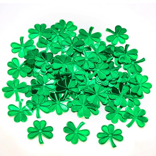 GoldRock Kleeblatt Deko Glücksklee Konfetti Grün,150 Stk Kleeblatt Glücksbringer Streudeko Groß,Tischdeko Geburtstag,Silvester Deko,St Patricks Day Deko Confetti,Glücksbringer Kleeblatt Glückssteine von GoldRock