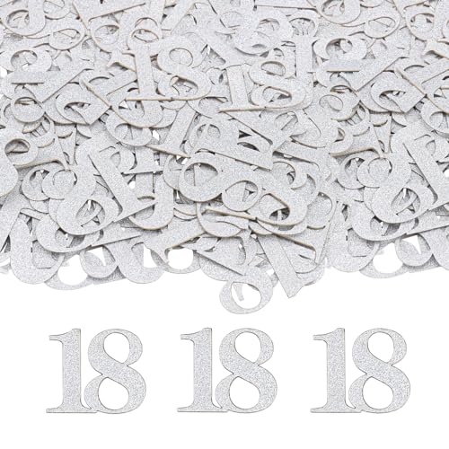 GoldRock Konfetti 18 Geburtstag Deko Groß 3,1x2,6cm, 100 Stk Tischdeko Silber Deko 18. Geburtstag Junge Mädchen,Streudeko 18. Geburtstag Deko Tisch,Streudeko zum 18 Jubiläum,Geburtstagsdeko 18 Jahre GoldRock Konfetti 18 Geburtstag Deko Groß 3,1x2,6cm, 100 Stk Tischdeko Silber Deko 18. Geburtstag Junge Mädchen,Streudeko 18. Geburtstag Deko Tisch,Streudeko zum 18 Jubiläum,Geburtstagsdeko 18 Jahre von GoldRock