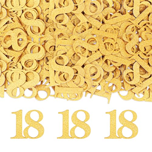 GoldRock Konfetti 18 Geburtstag Deko Groß 3,1x2,6cm, 100 Stk Tischdeko Gold Deko 18. Geburtstag Junge Mädchen, Streudeko 18. Geburtstag Deko Tisch, Streudeko zum 18 Jubiläum, Geburtstagsdeko 18 Jahre GoldRock Konfetti 18 Geburtstag Deko Groß 3,1x2,6cm, 100 Stk Tischdeko Gold Deko 18. Geburtstag Junge Mädchen, Streudeko 18. Geburtstag Deko Tisch, Streudeko zum 18 Jubiläum, Geburtstagsdeko 18 Jahre von GoldRock