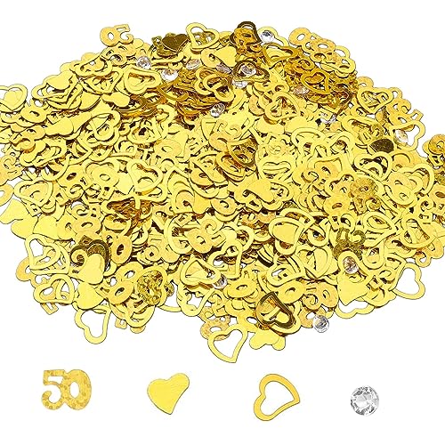GoldRock Herzen Konfetti 50. Geburtstag Deko Gold - 1000 Stk Tischdeko für Mann und Frau, Streudeko für Goldene Hochzeit und 50. Jubiläum GoldRock Herzen Konfetti 50. Geburtstag Deko Gold - 1000 Stk Tischdeko für Mann und Frau, Streudeko für Goldene Hochzeit und 50. Jubiläum von GoldRock
