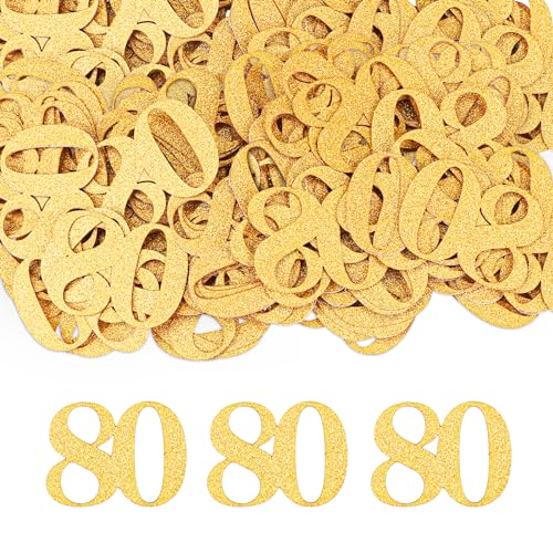 GoldRock Konfetti 80 Geburtstag Deko Groß 3,4×2,6cm,100 Stk Tischdeko Gold Deko 80. Geburtstag Mann Frau,Streudeko 80. Geburtstag Deko,80 Geburtstag Mann Deko,Streudeko zum 80 Jubiläum,80er Dekoration GoldRock Konfetti 80 Geburtstag Deko Groß 3,4×2,6cm,100 Stk Tischdeko Gold Deko 80. Geburtstag Mann Frau,Streudeko 80. Geburtstag Deko,80 Geburtstag Mann Deko,Streudeko zum 80 Jubiläum,80er Dekoration von GoldRock