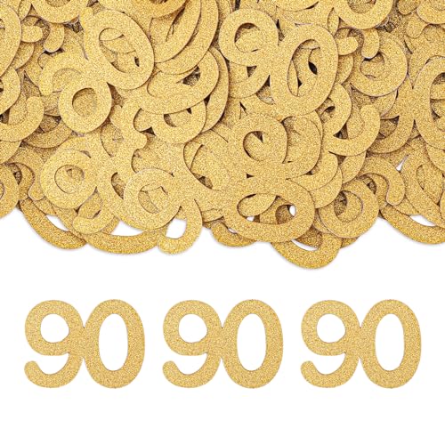 GoldRock Konfetti 90 Geburtstag Deko Groß 3,7×2,7cm,100 Stk Glitzer Tischdeko Gold Deko 90. Geburtstag Mann Frau,Streudeko 90. Geburtstag Deko,90 Geburtstag Mann Deko,Geburtstagsdeko 90 Jahre GoldRock Konfetti 90 Geburtstag Deko Groß 3,7×2,7cm,100 Stk Glitzer Tischdeko Gold Deko 90. Geburtstag Mann Frau,Streudeko 90. Geburtstag Deko,90 Geburtstag Mann Deko,Geburtstagsdeko 90 Jahre von GoldRock
