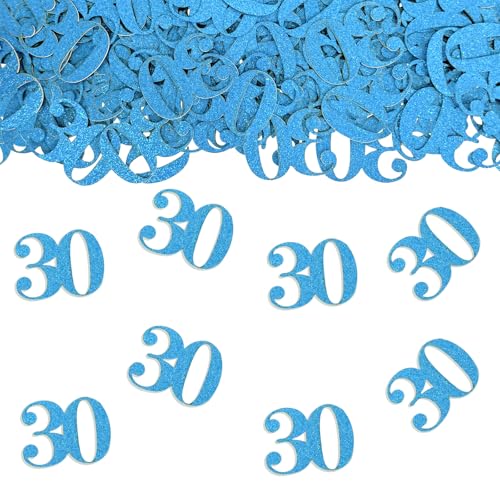 GoldRock Glitzer Konfetti 30 Geburtstag Deko 2,5×3,3cm, 100 Stück Streudeko 30 Geburtstag Männer Frauen, Tischdeko 30 Geburtstag,Konfetti 30. Geburtstag Deko Blau,30er Luftschlangen,Geburtstagsdeko 30 von GoldRock