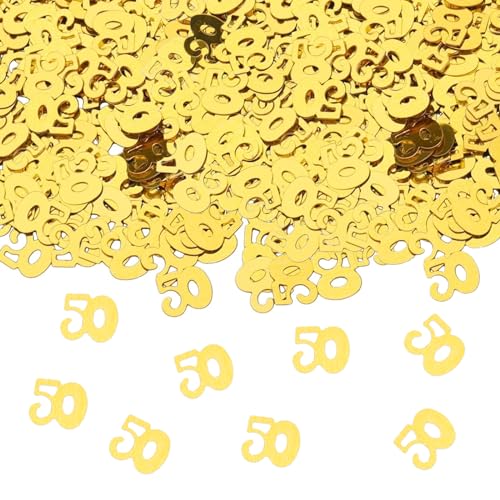 GoldRock Konfetti 50. Geburtstag Deko Gold - 500 Stück Tischdeko für Mann und Frau, Streudeko, Konfettikanone zum Jubiläum von GoldRock